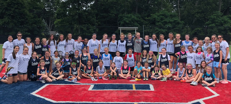 Girls Lacrosse Group Huddle