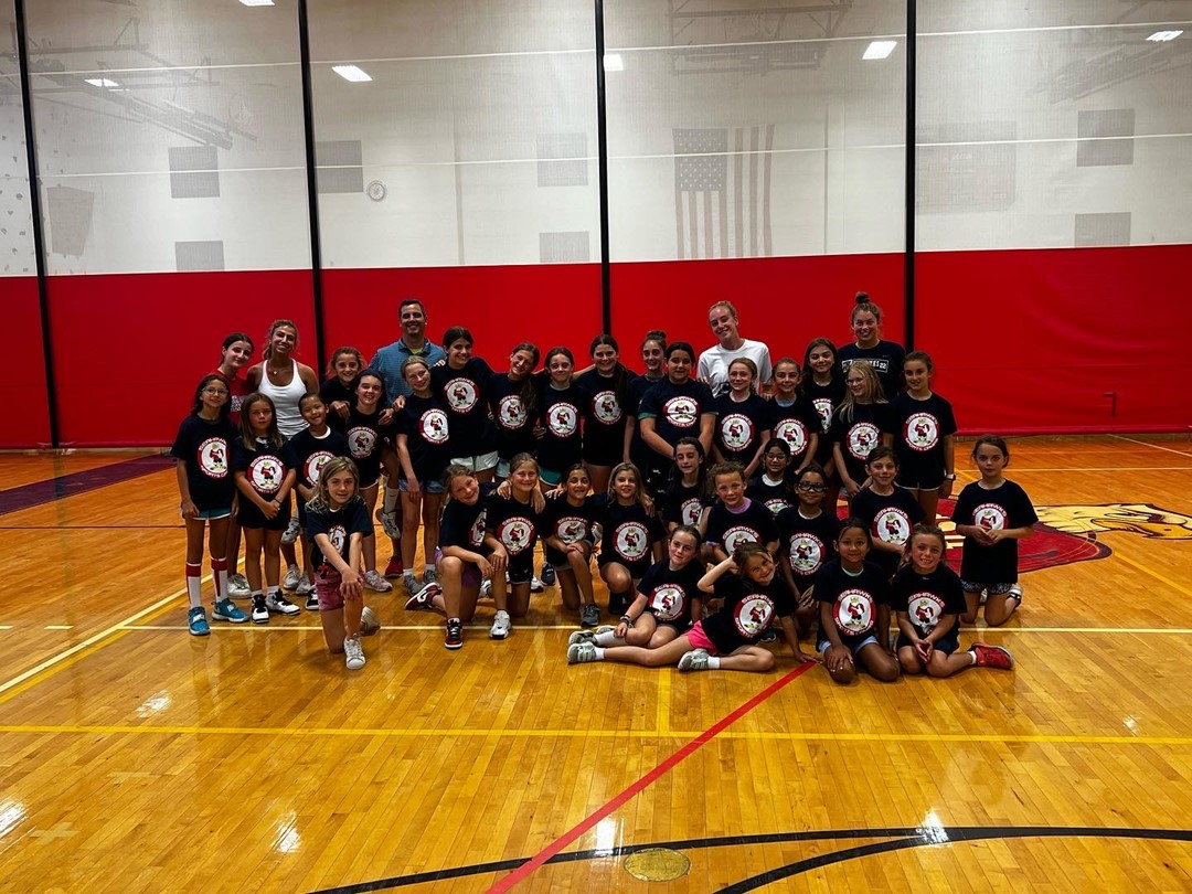Girls Basketball Group Huddle