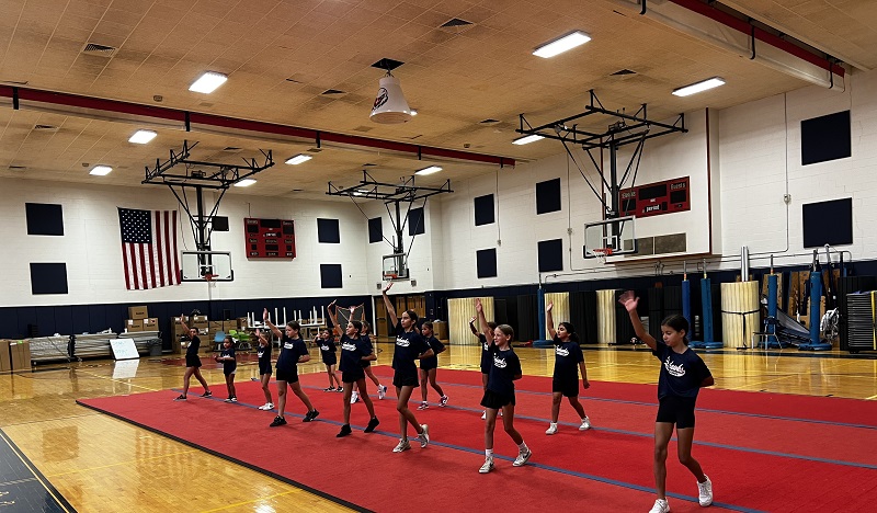 Cheerleading Group huddle